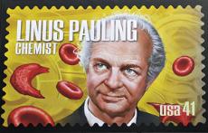 Linus Pauling commemorative 2008 U.S. Postal Stamp